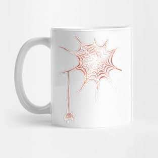 Rose gold spider in spiderweb Mug